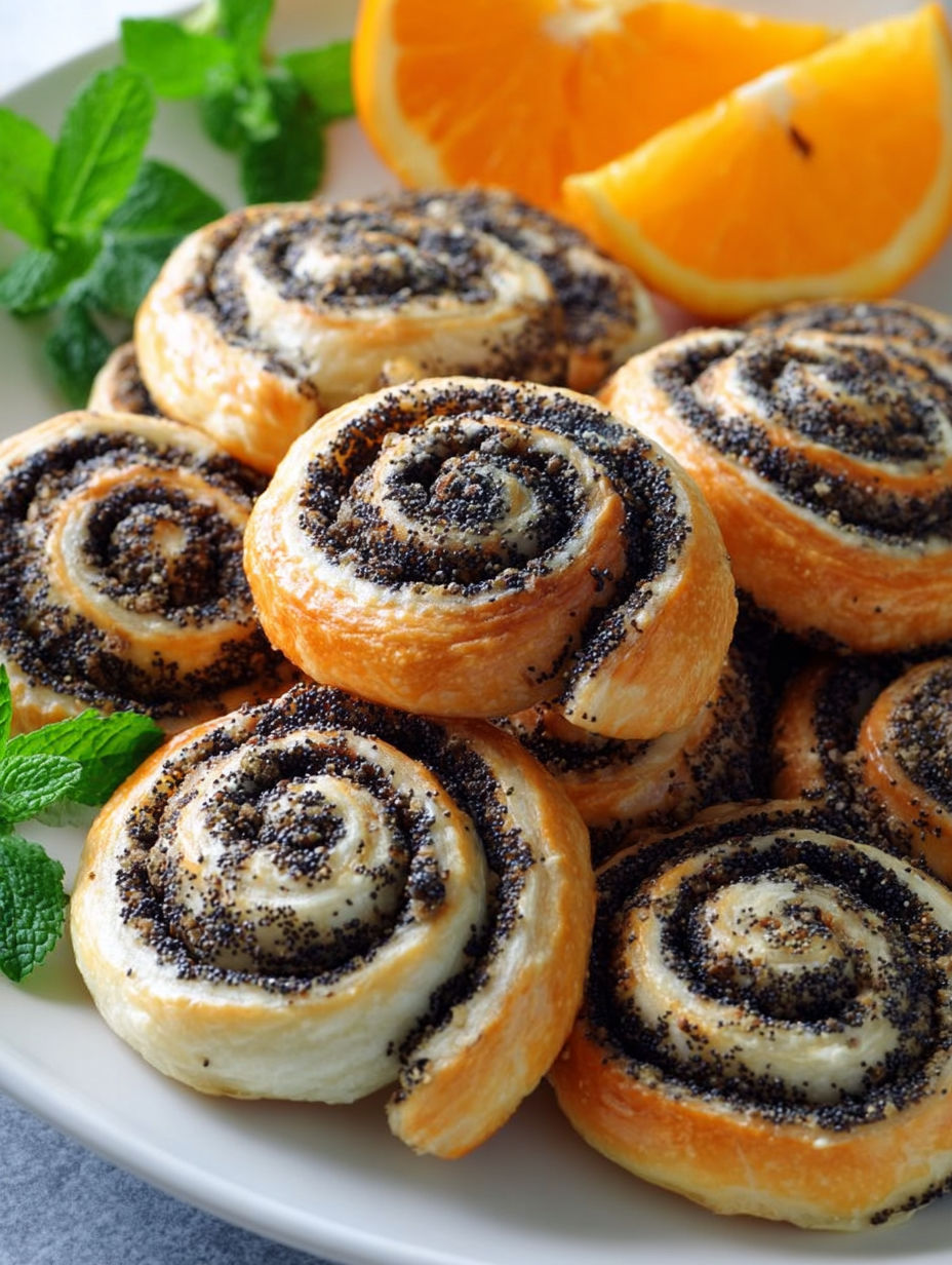 Zawijaki makowe przed podaniem.