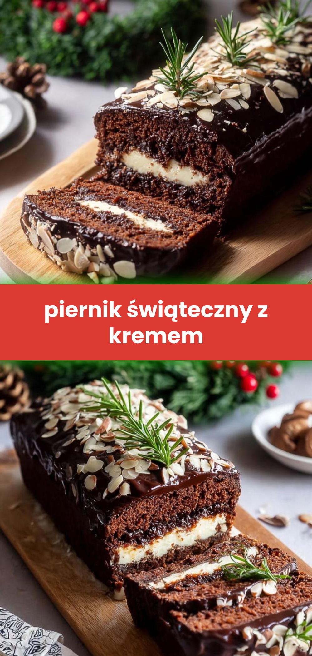 Template of piernik świąteczny z kremem