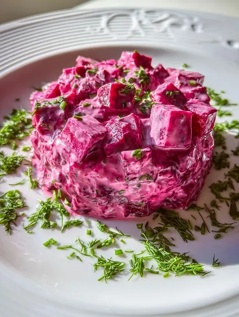 A plate of food with a salad on top.