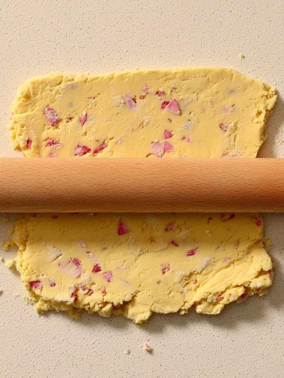 A piece of cake with red fruit on top.