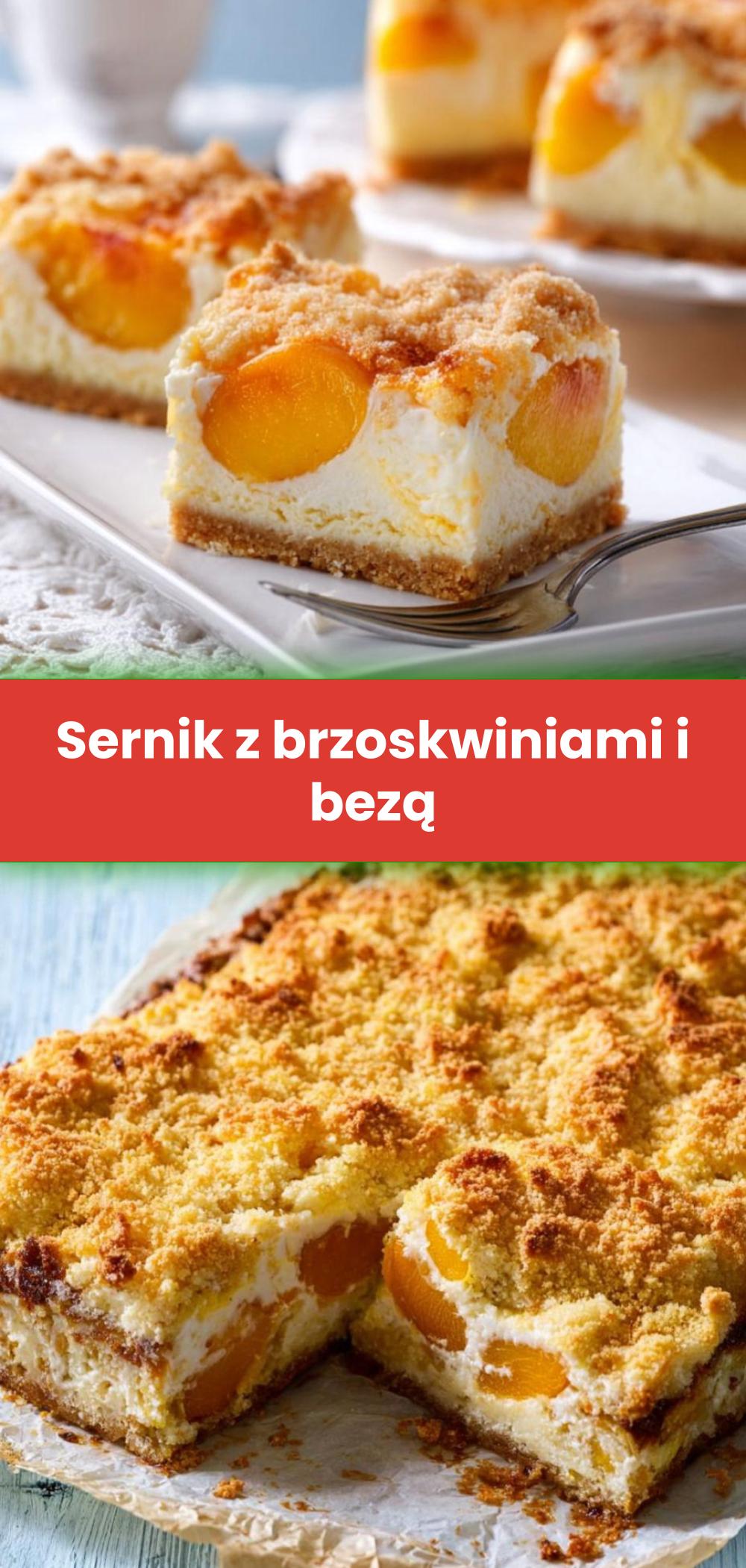 Template of Sernik z brzoskwiniami i bezą