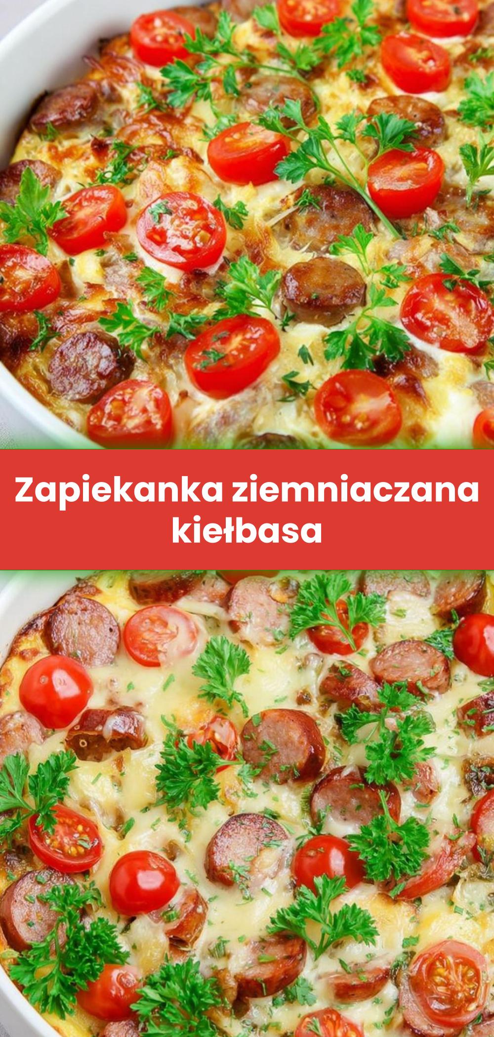 Template of Zapiekanka ziemniaczana kiełbasa