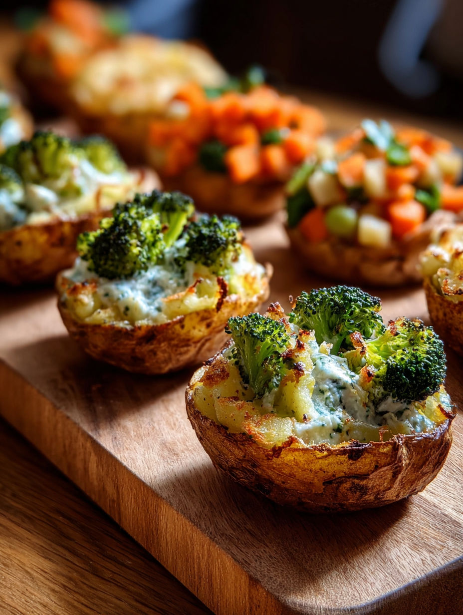 A wooden cutting board with a variety of foods on it.