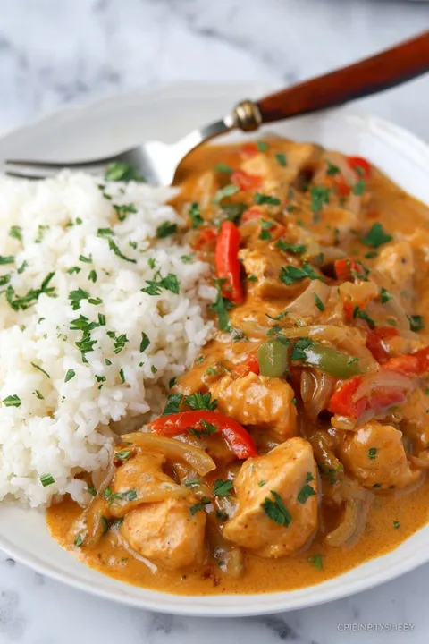 A plate of food with rice and meat.