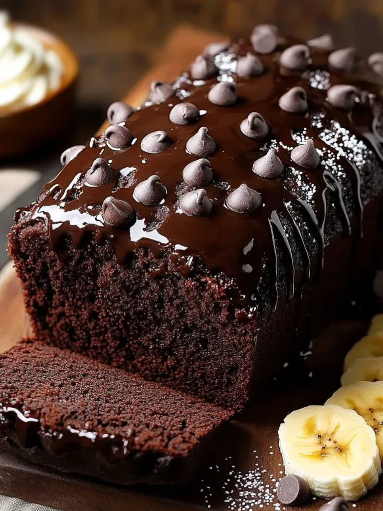 A slice of chocolate cake with chocolate drizzle.