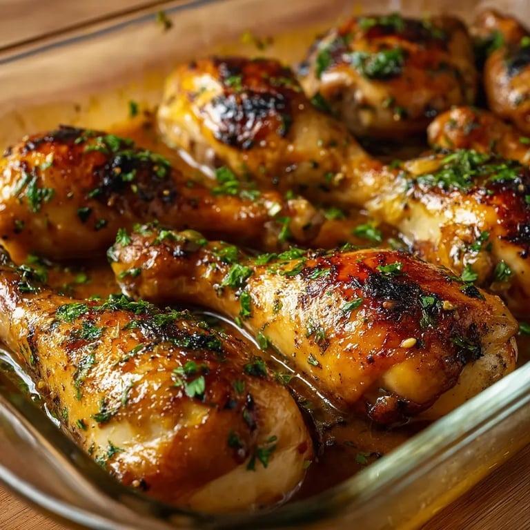 A pan of chicken with a brown sauce.