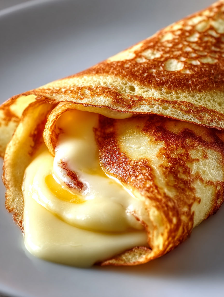 A pastry with cheese and egg filling.