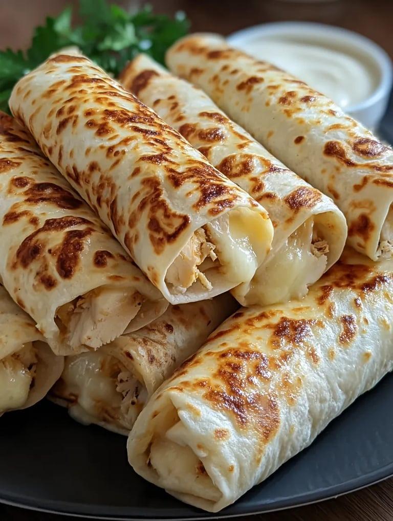 A plate of food with a bowl of sauce.