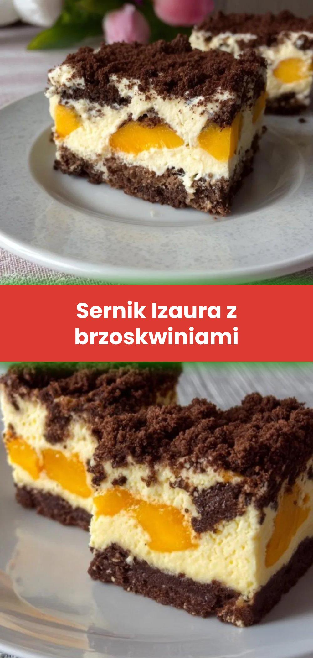 Template of Sernik Izaura z brzoskwiniami