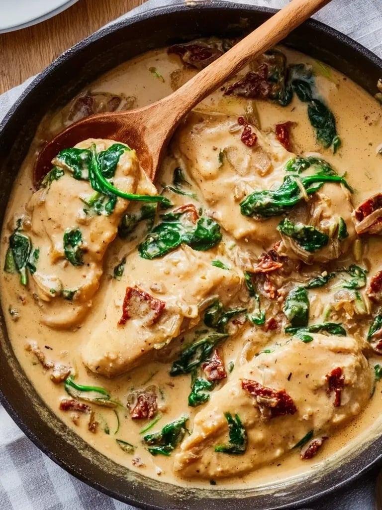 A bowl of food with a spoon in it.