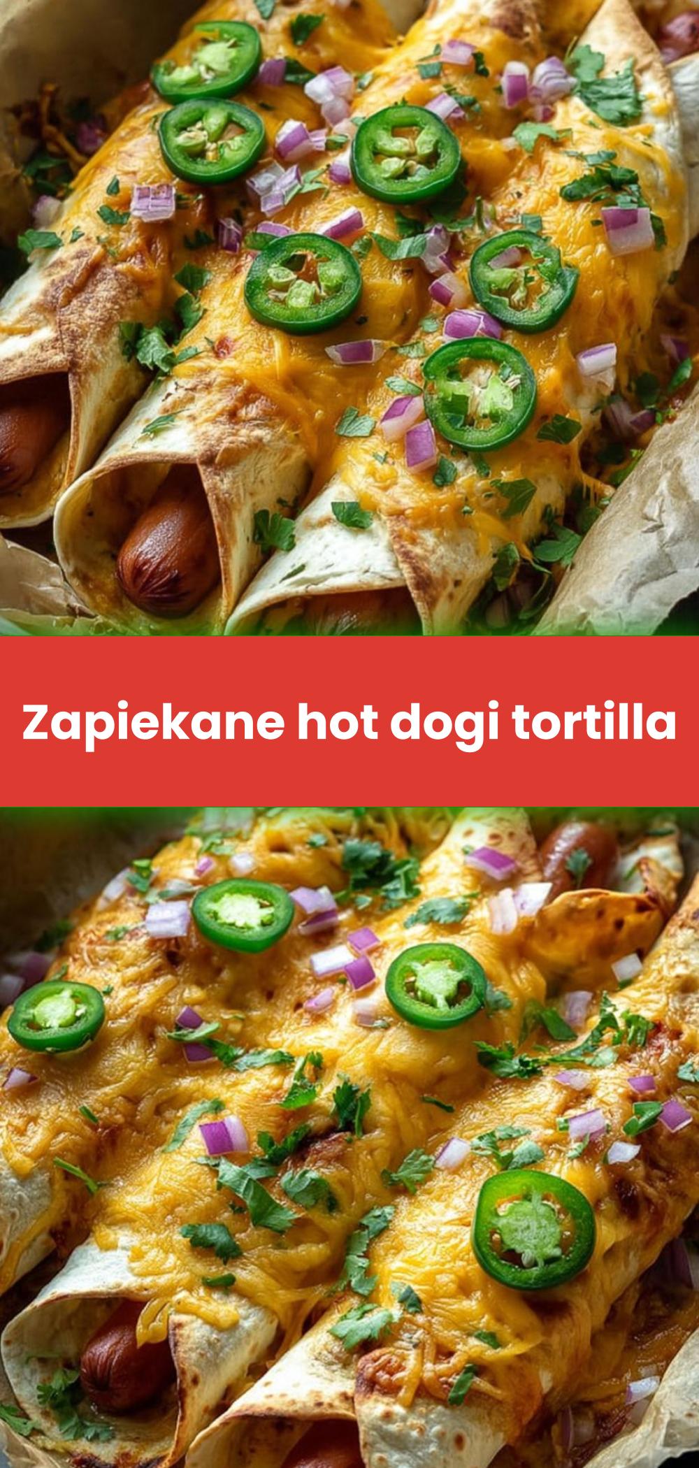 Template of Zapiekane hot dogi tortilla