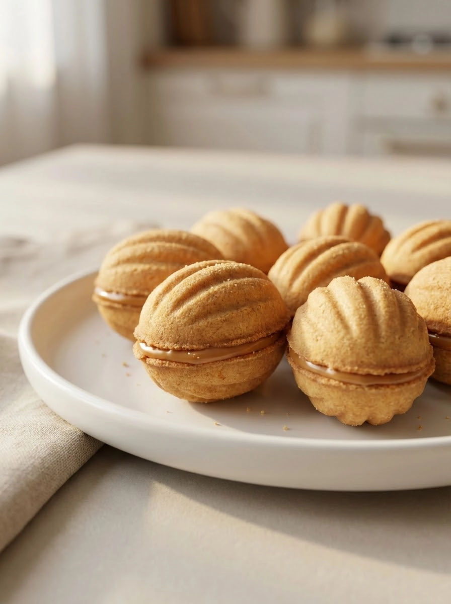 A plate of cookies with a white plate.