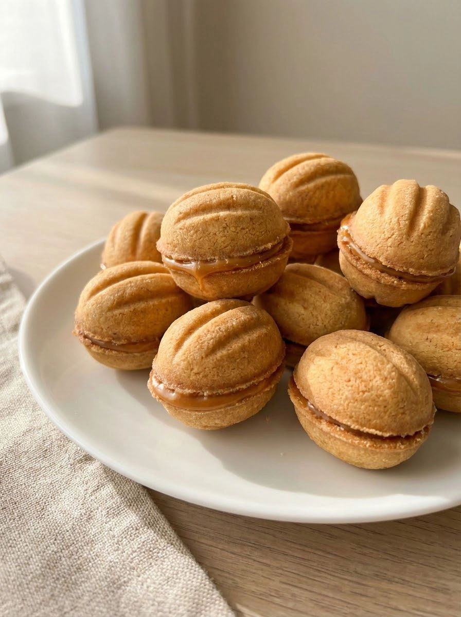 A plate of cookies with a white plate.
