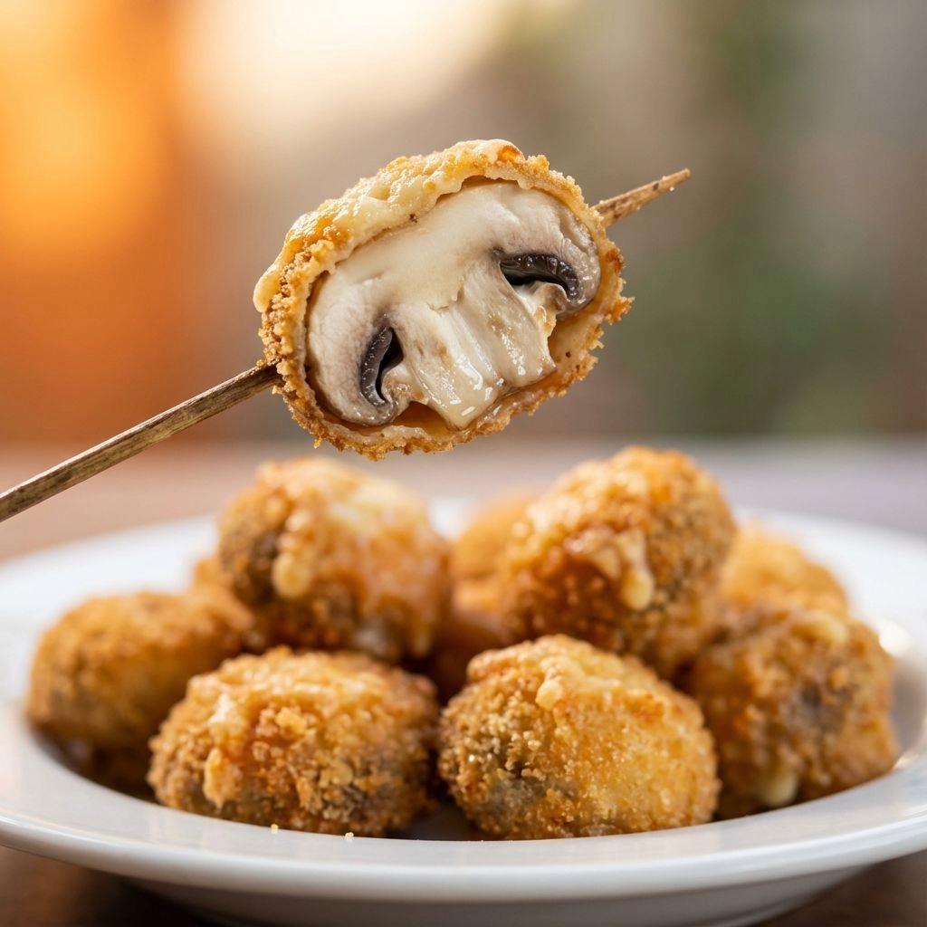 A plate of food with a stick in it.