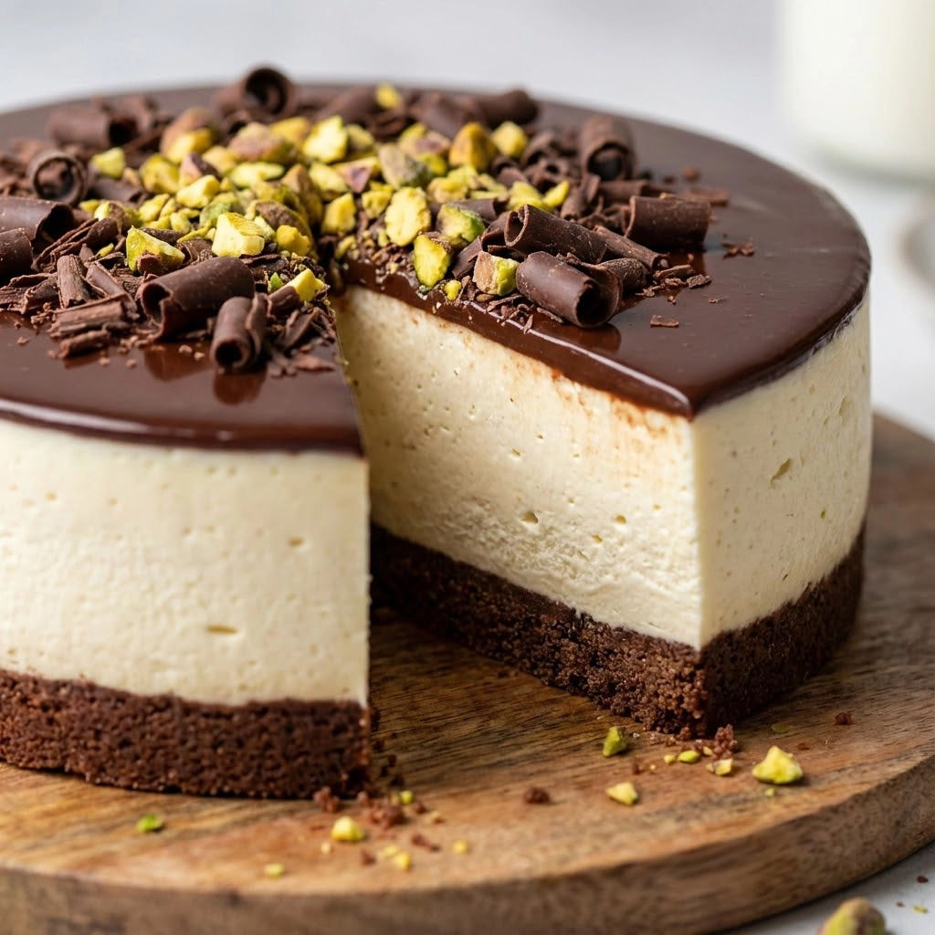 A slice of a chocolate cake with almonds on top.