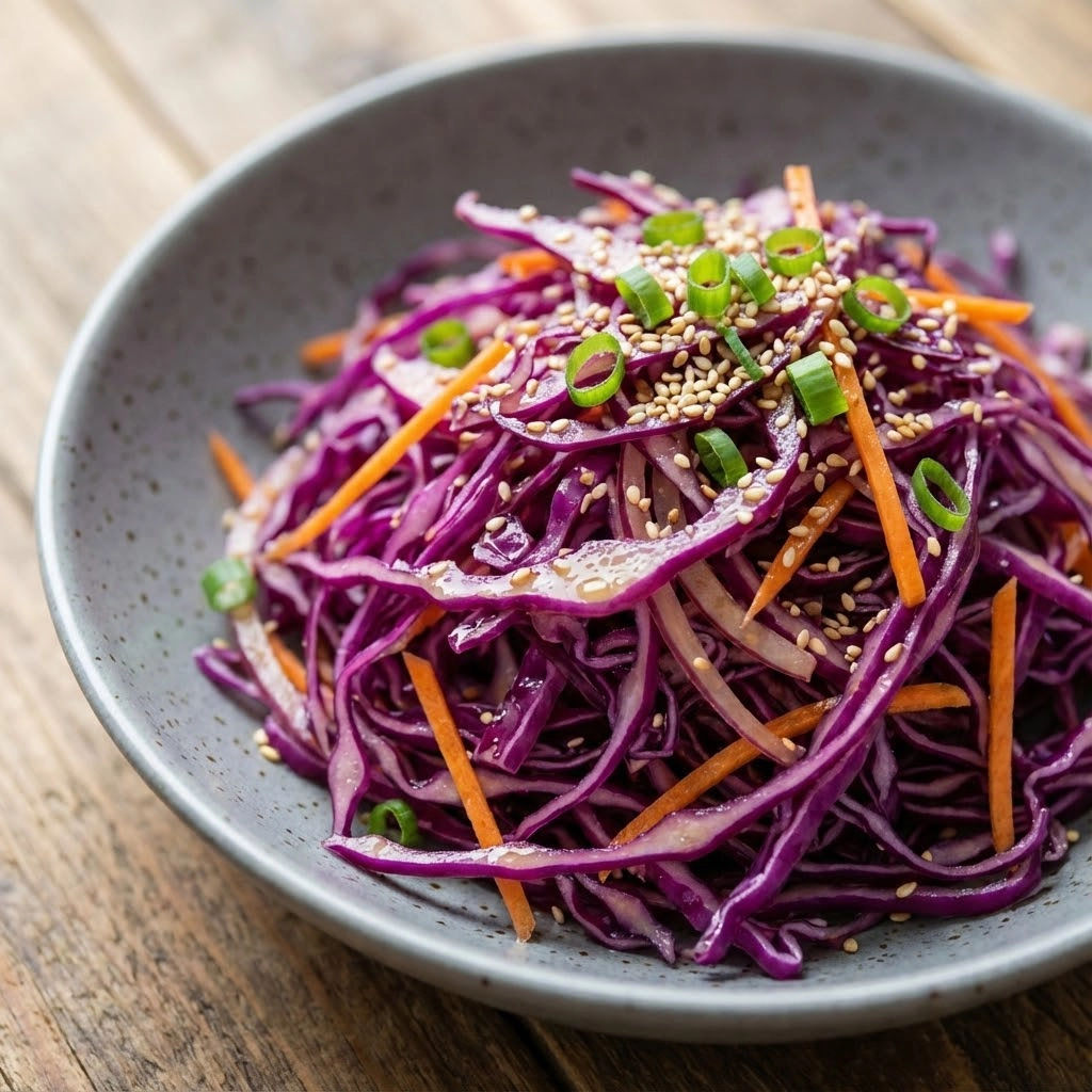 Pyszne surowka z czerwonej kapusty tajska.