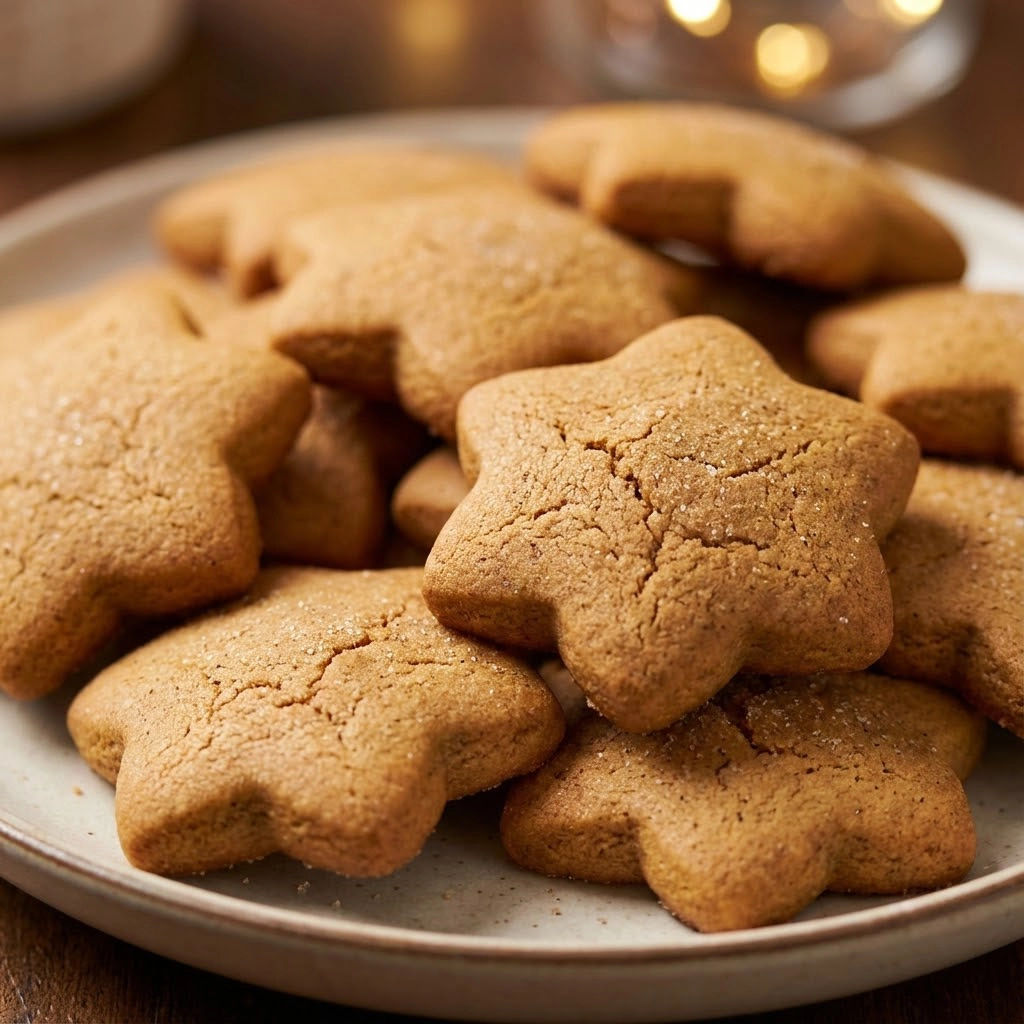 A plate of pierniczki cookies.