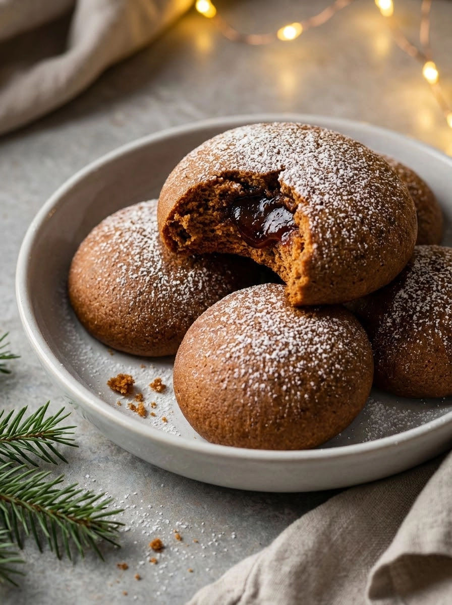 A plate of powidłami filled with jam.