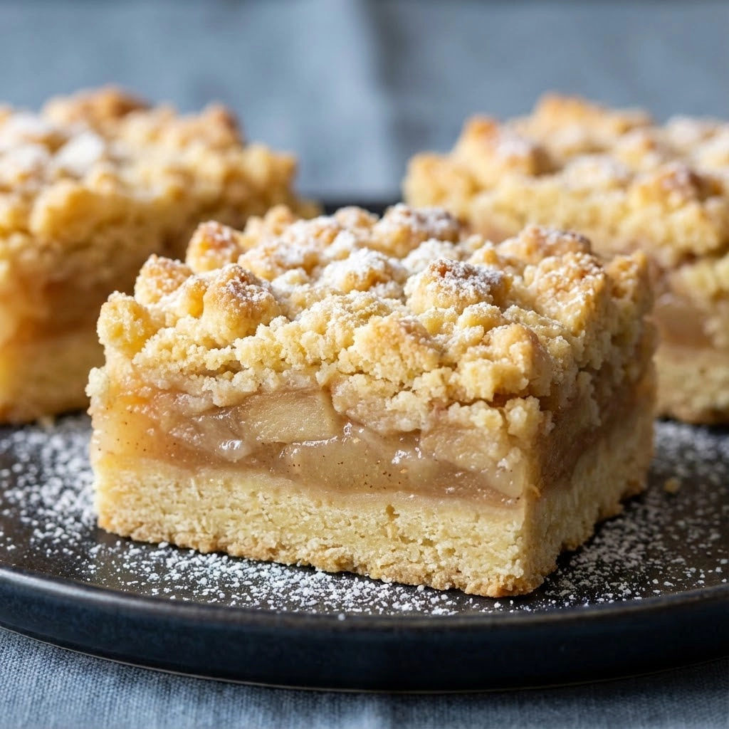 A slice of apple pie on a plate.