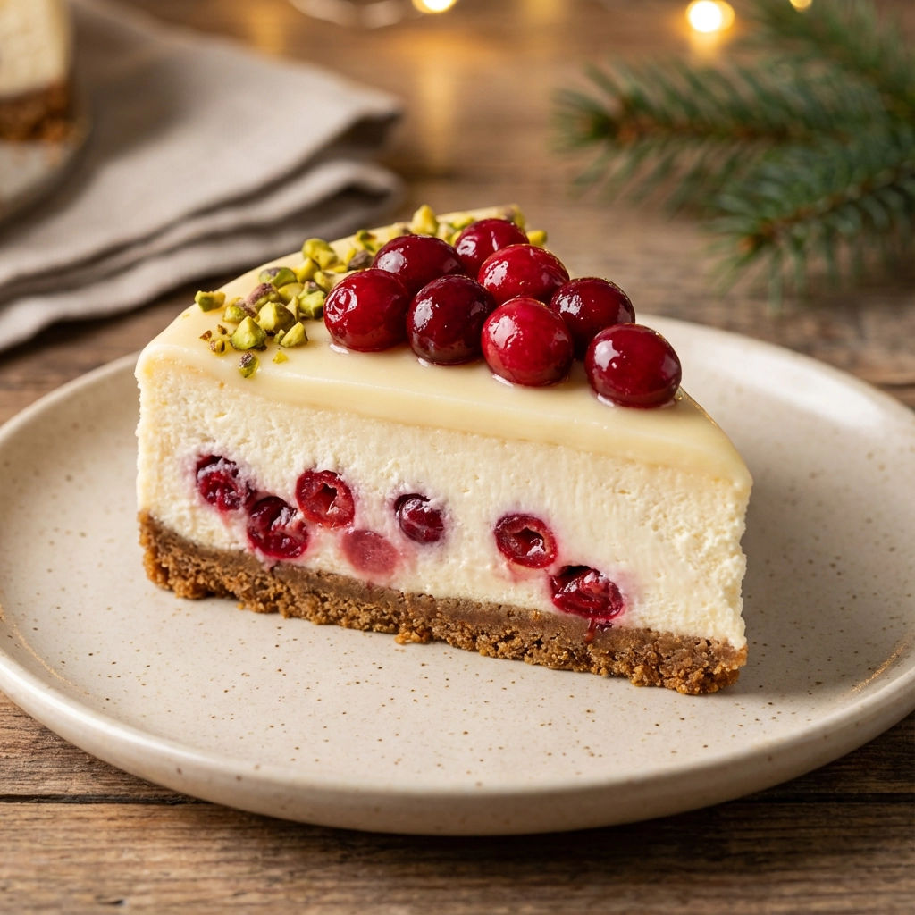 A slice of cheesecake with berries on top.