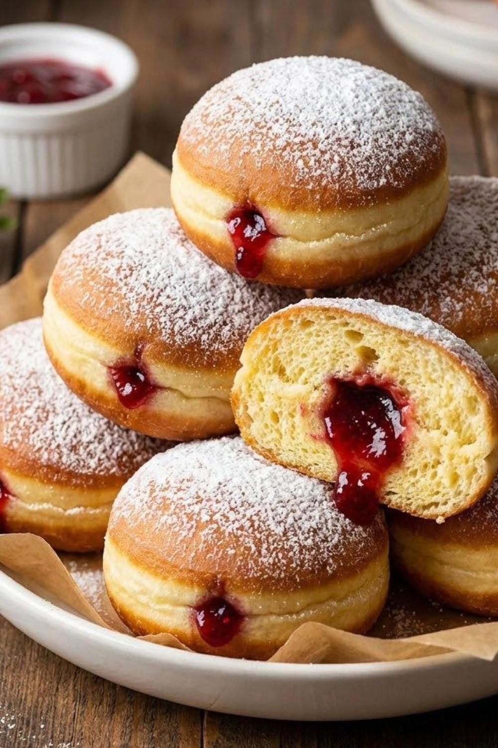 Template of Pączki drożdżowe malinowe słodkie