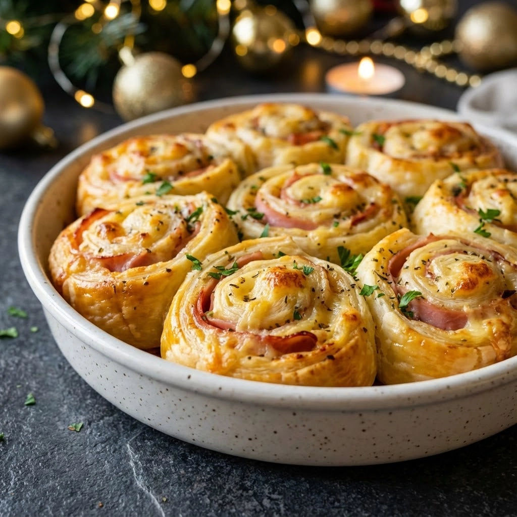 A bowl of pastries with a golden brown crust.