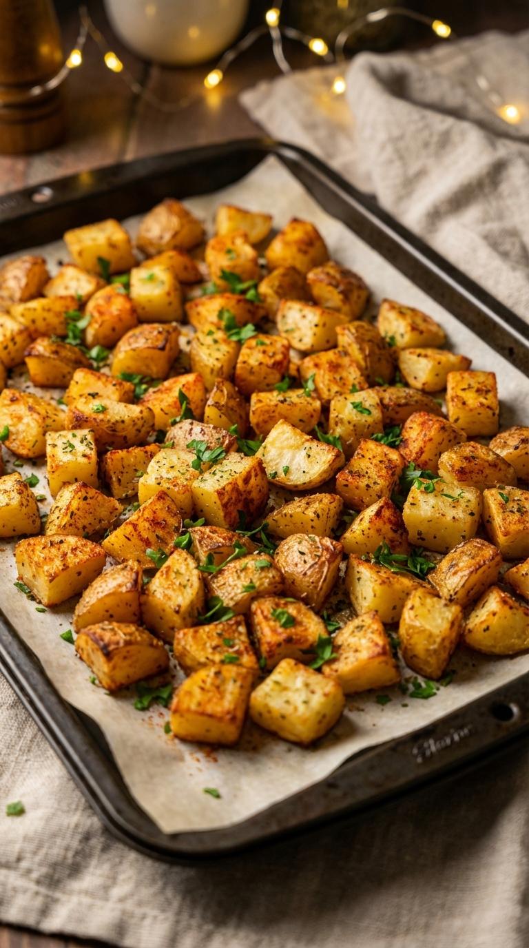 Pieczone ziołowe ziemniaki.