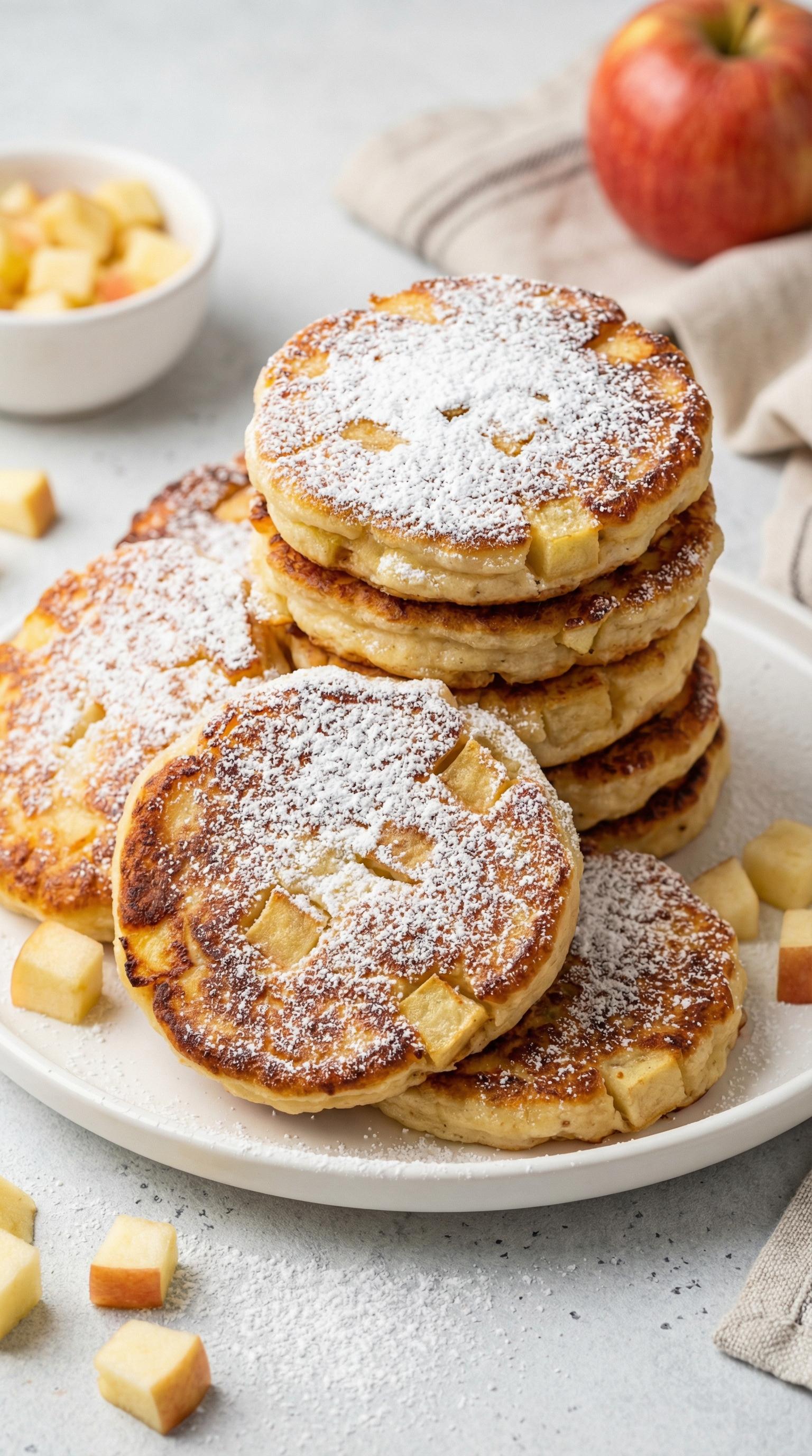 Placki jabłkowe z twarogiem.