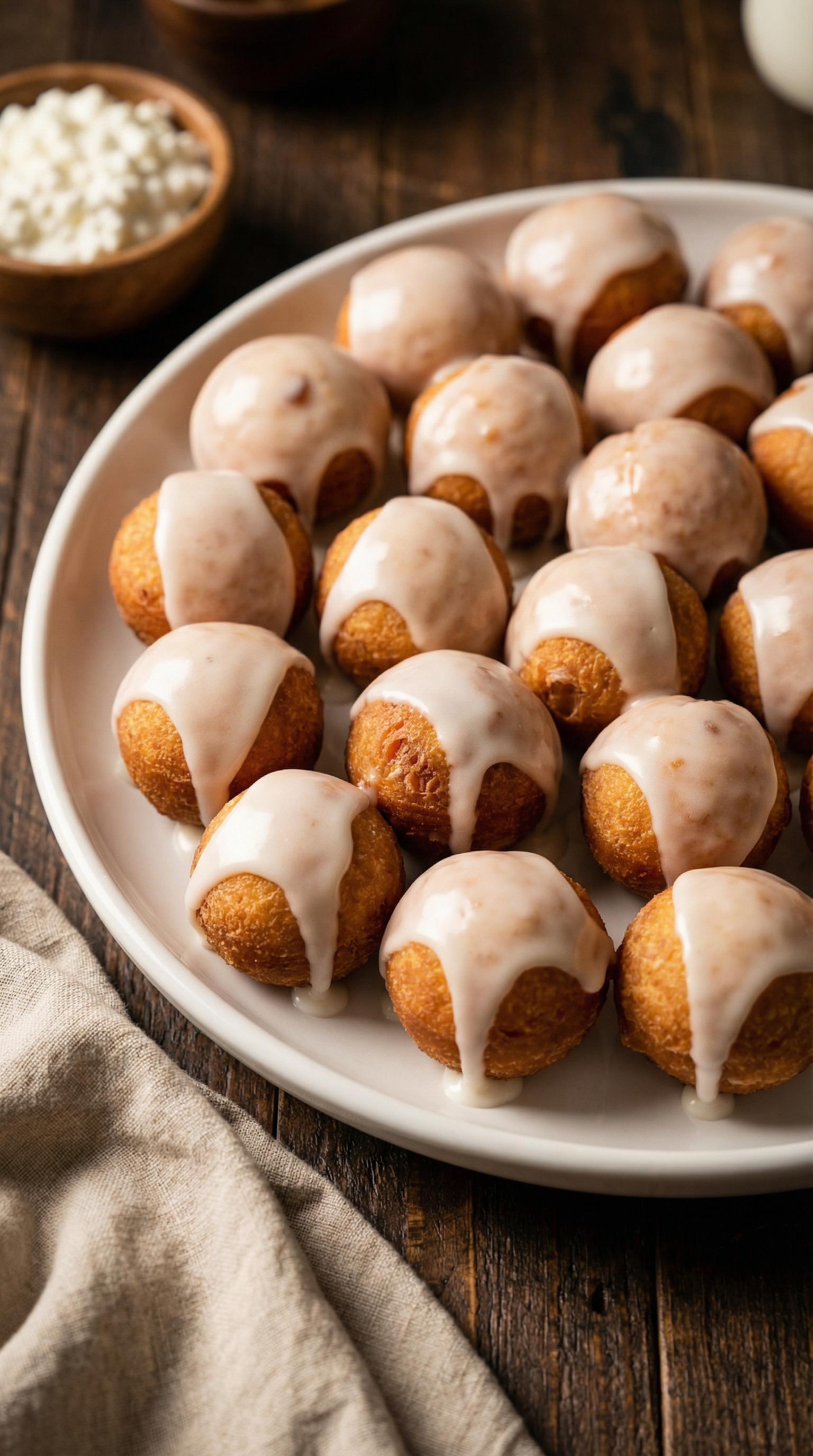 A plate of pączki serowe.