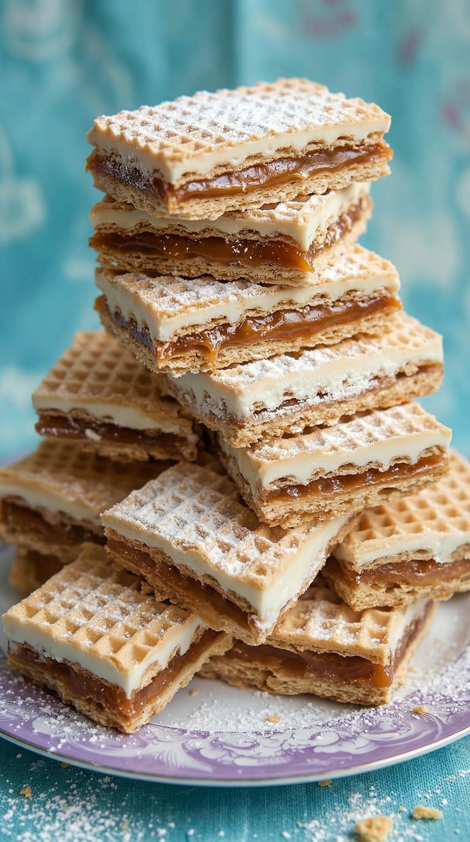 A stack of wafle kajmak czekolada.
