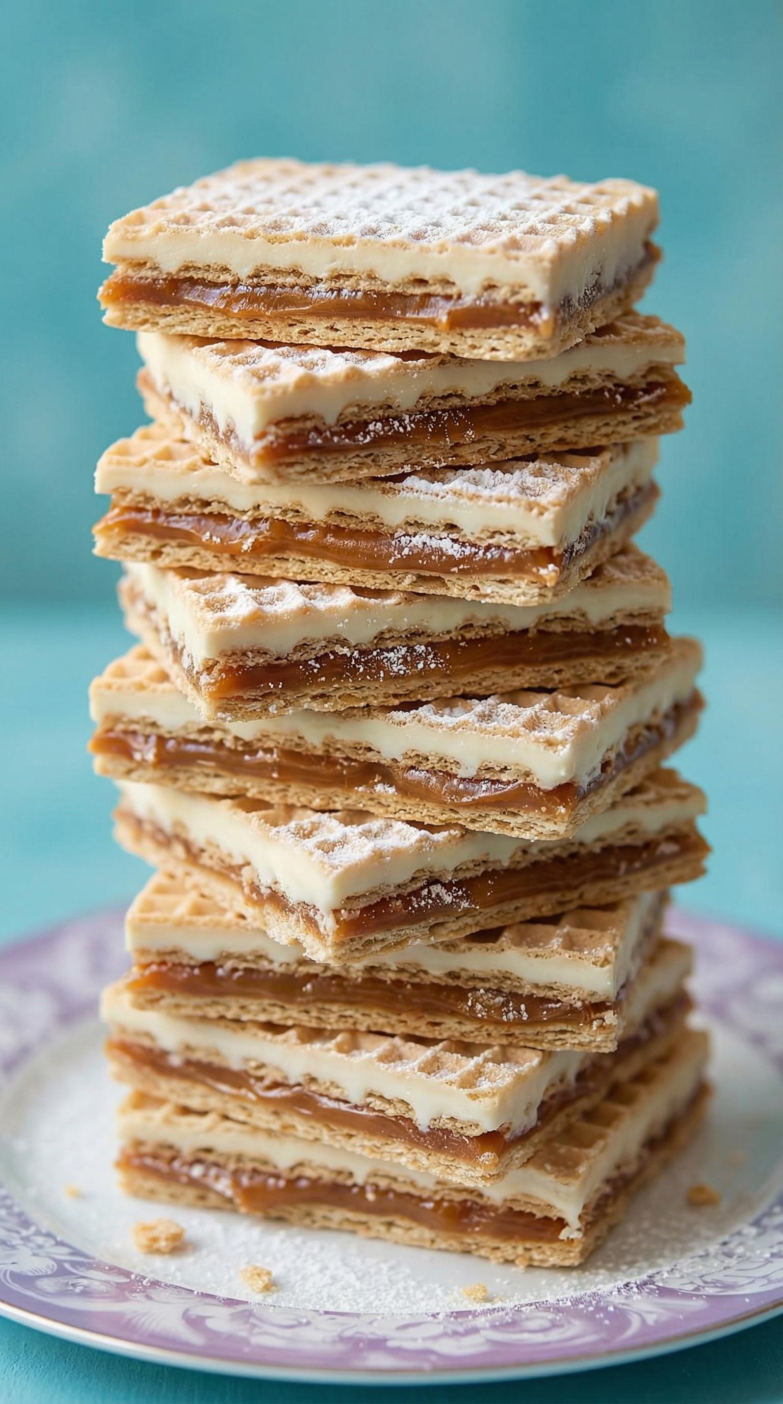 A stack of wafle kajmak czekolada.