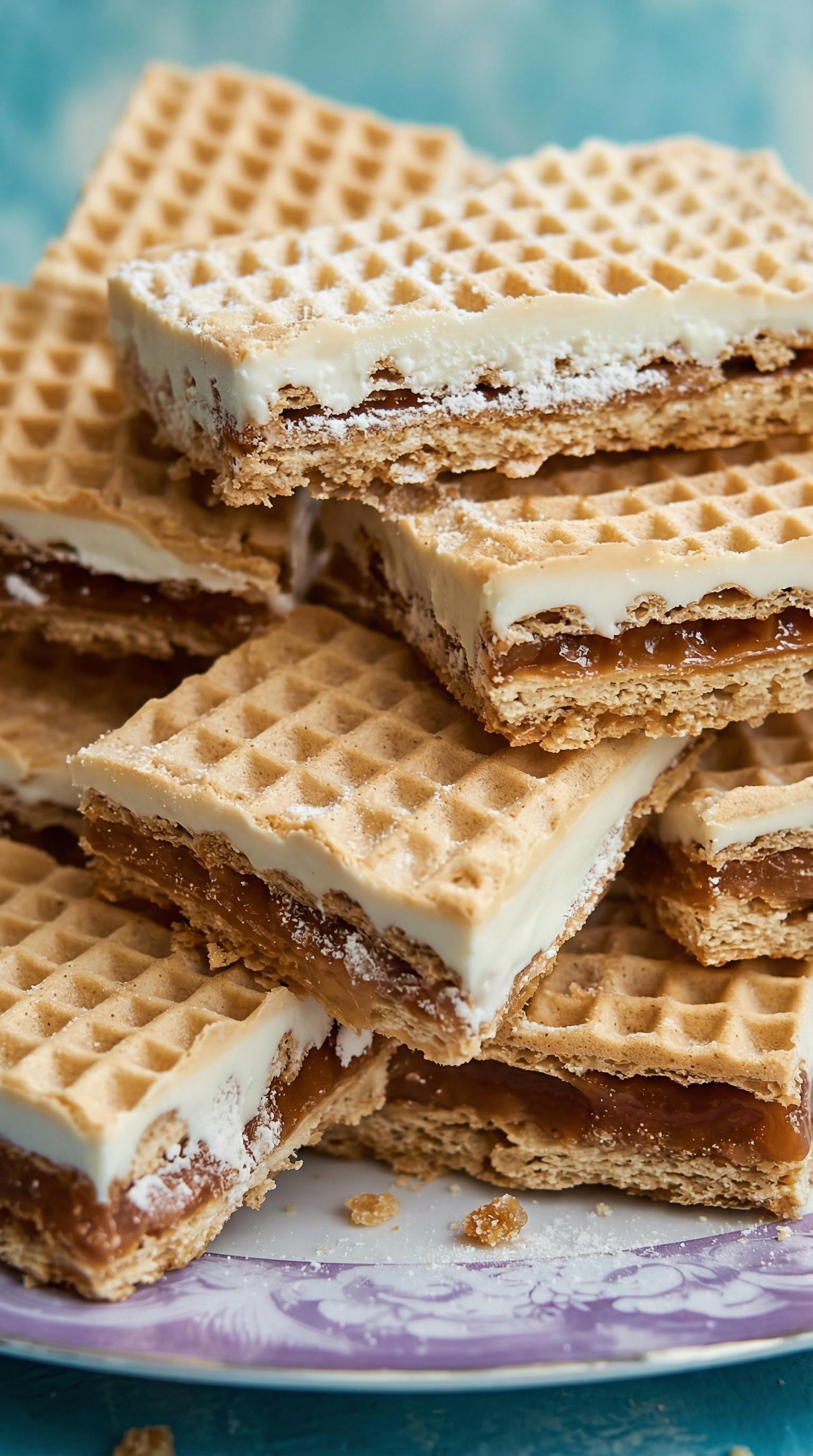 A stack of wafle kajmak czekolada.
