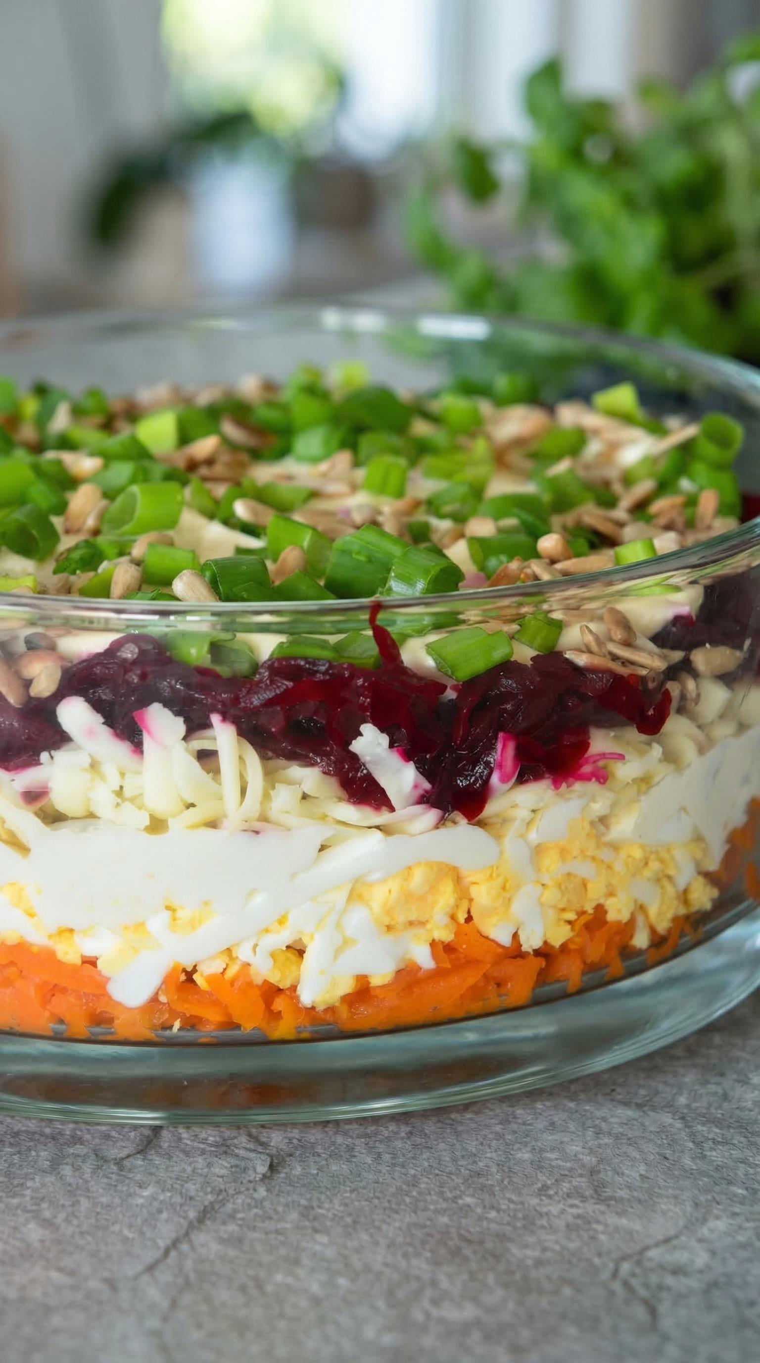A salad with various vegetables and nuts.