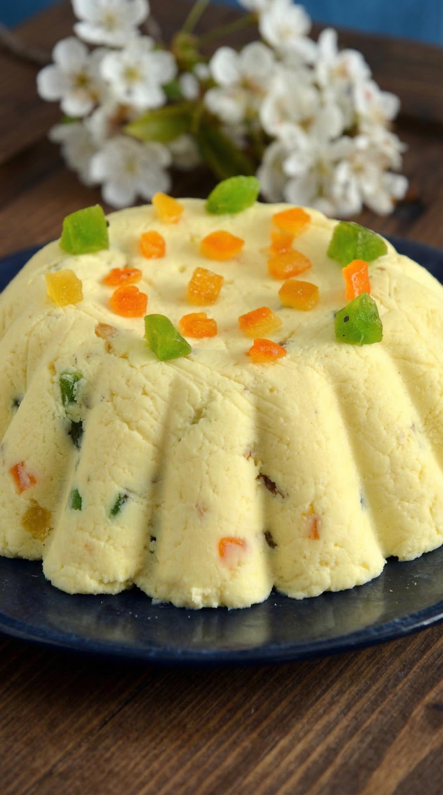 A pascha wielkanocna cake with candies on top.