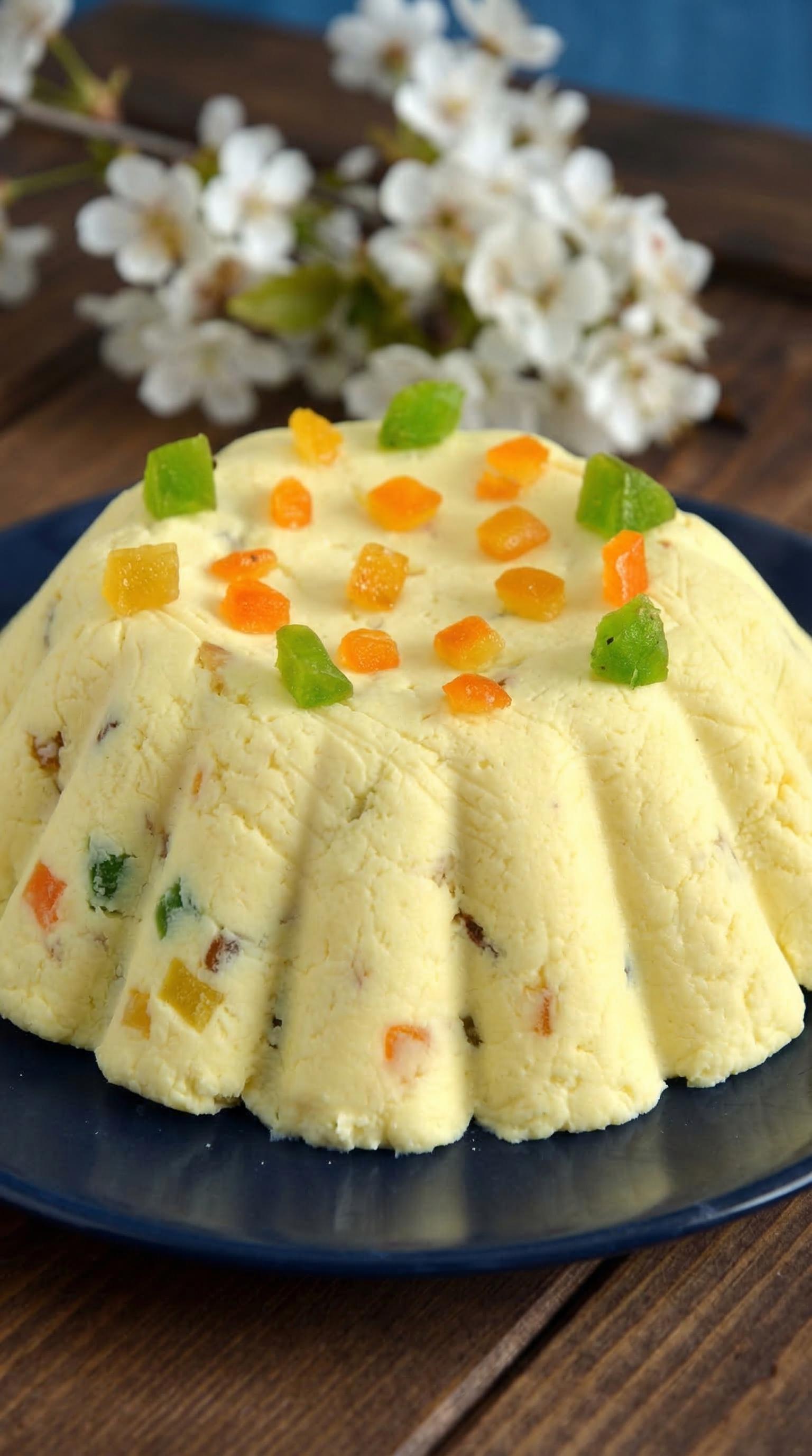 A pascha wielkanocna cake with candies on top.
