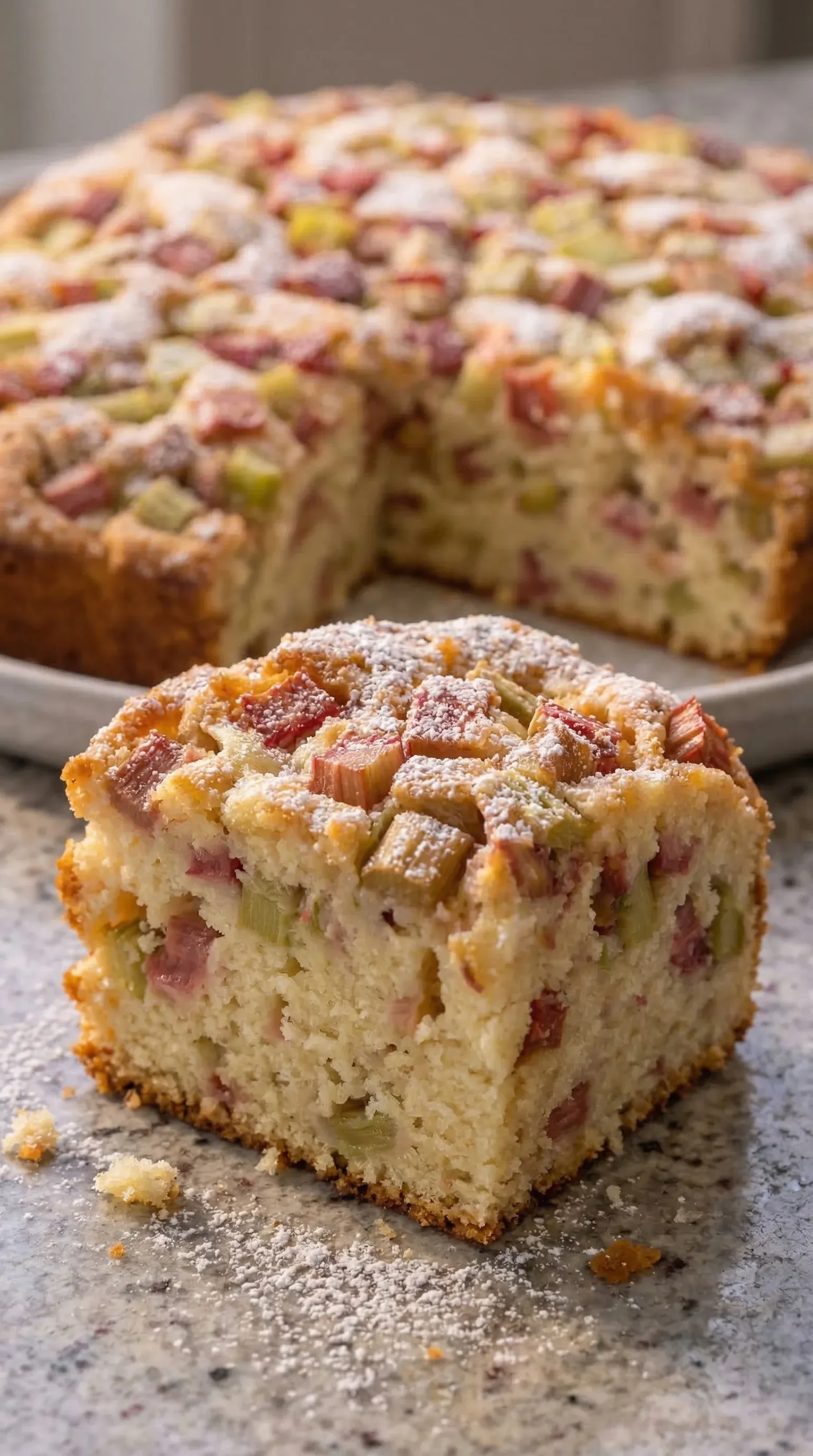 A slice of cake with fruit on top.