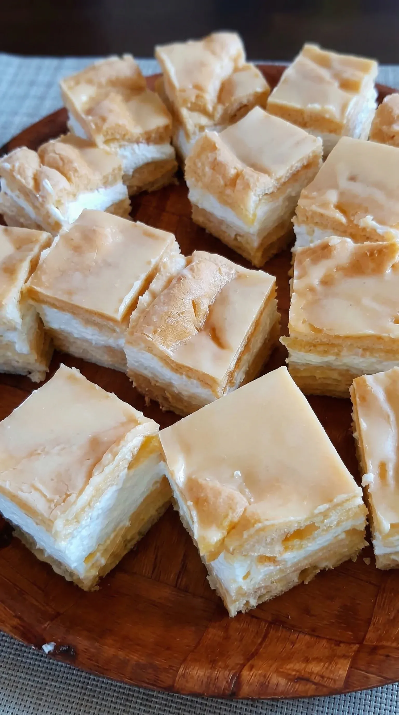 A plate of Karpatka desserts.