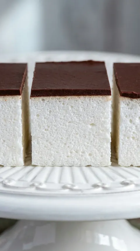 Three pieces of white cake.