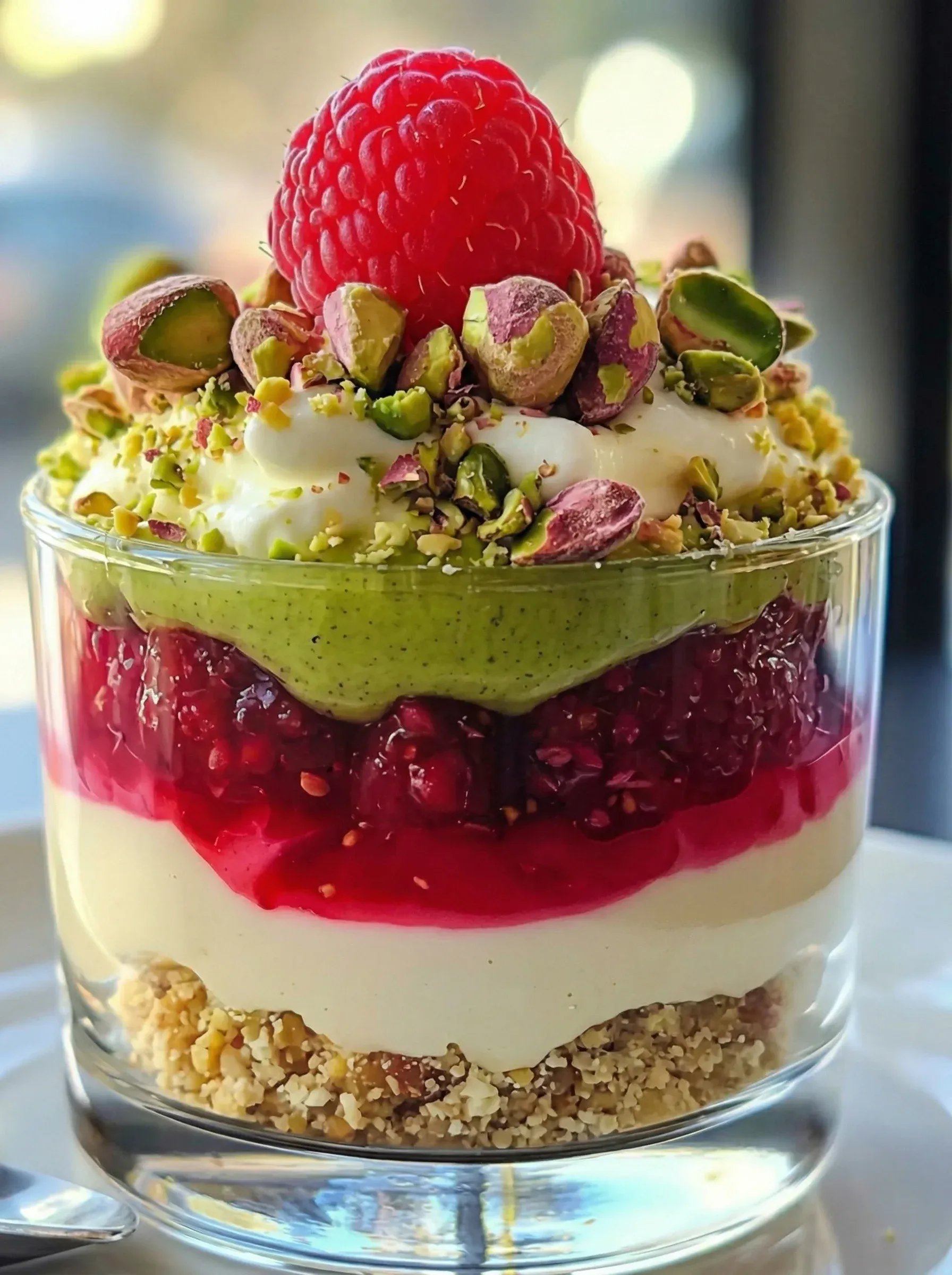 A dessert with a raspberry and almond topping.