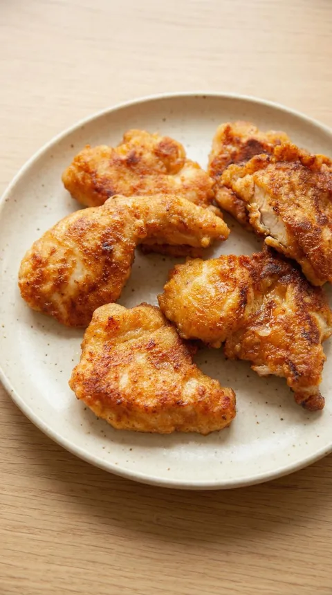 A plate of fried chicken.