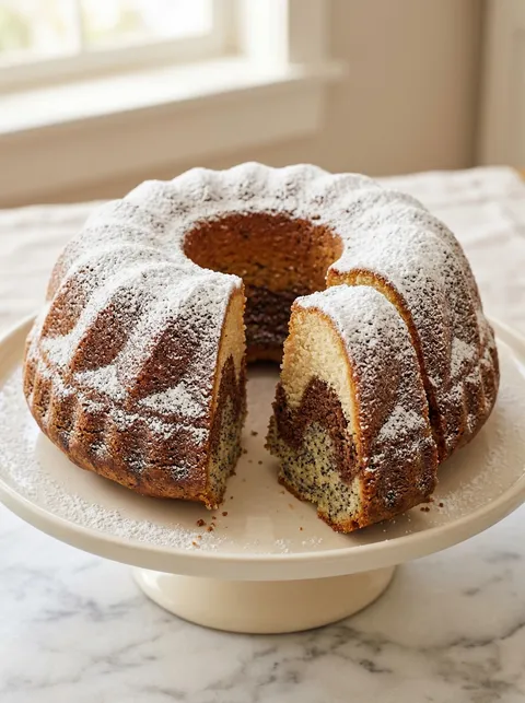 A slice of Babka Trójniak cake.
