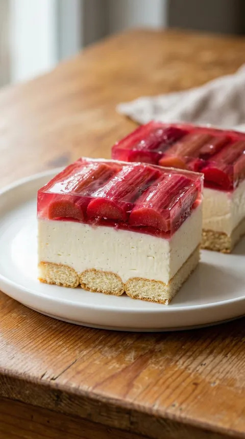 A slice of dessert with strawberries and cream.