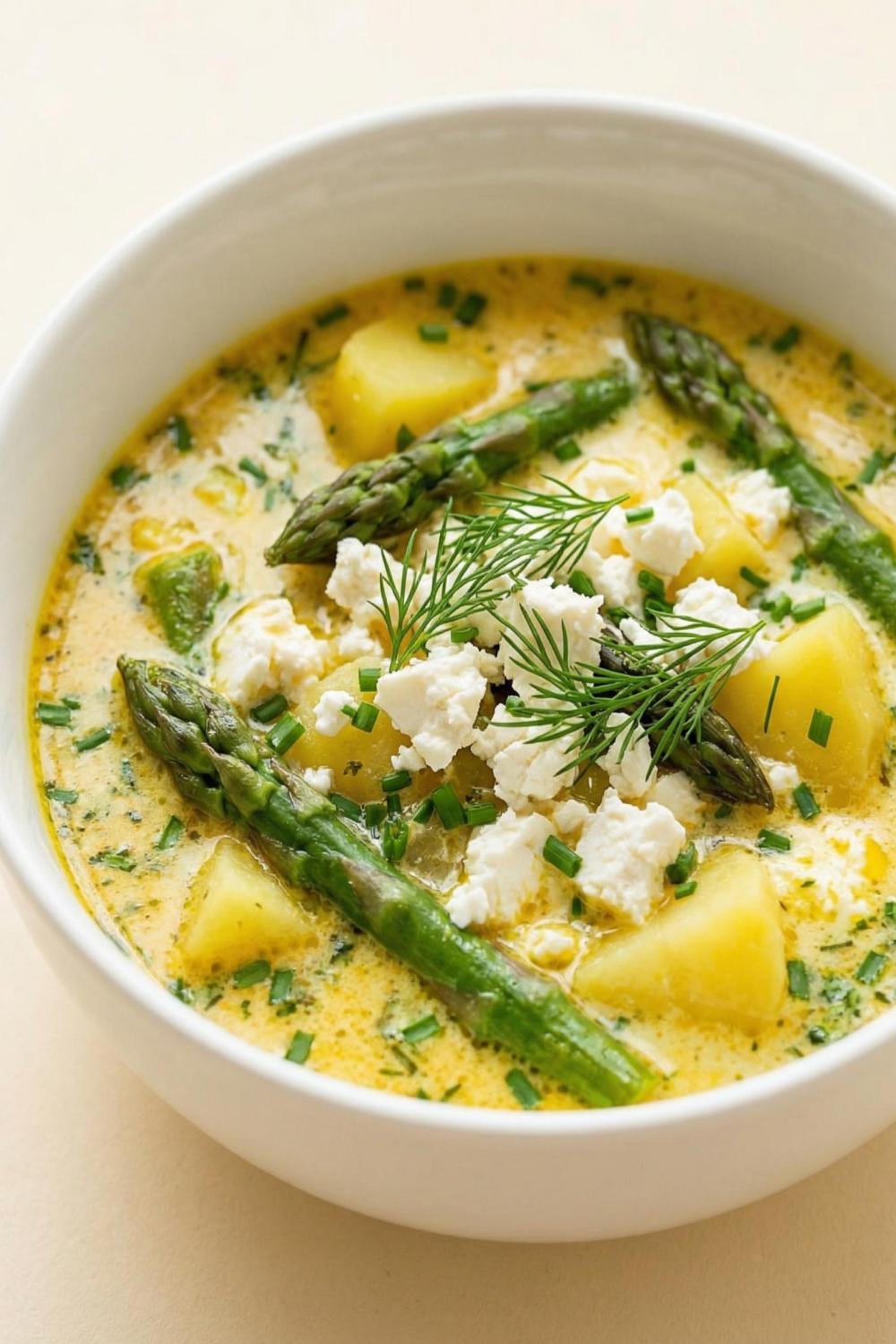 Template of zupa szparagowa ziemniaki feta