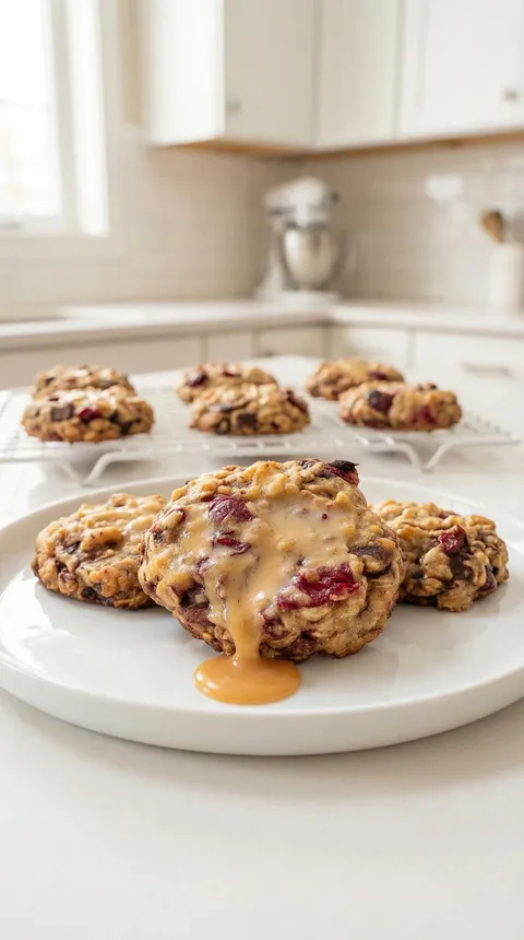 A plate of cookies with a white plate.