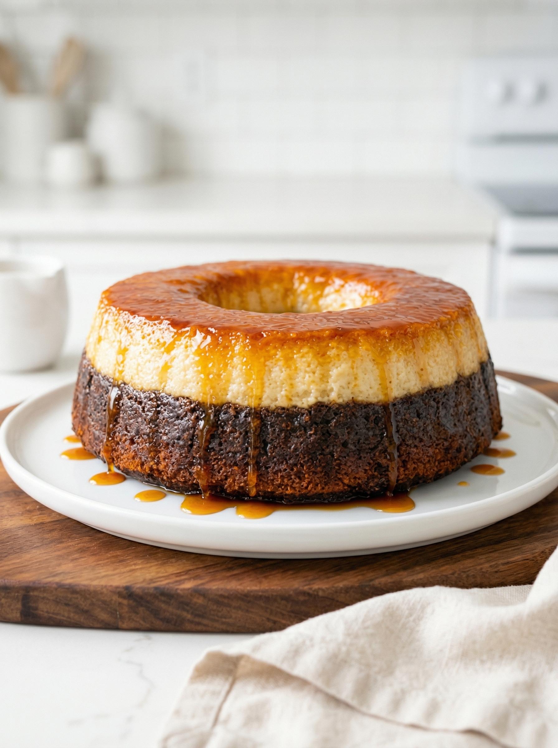 A cake with a creamy chocolate frosting.