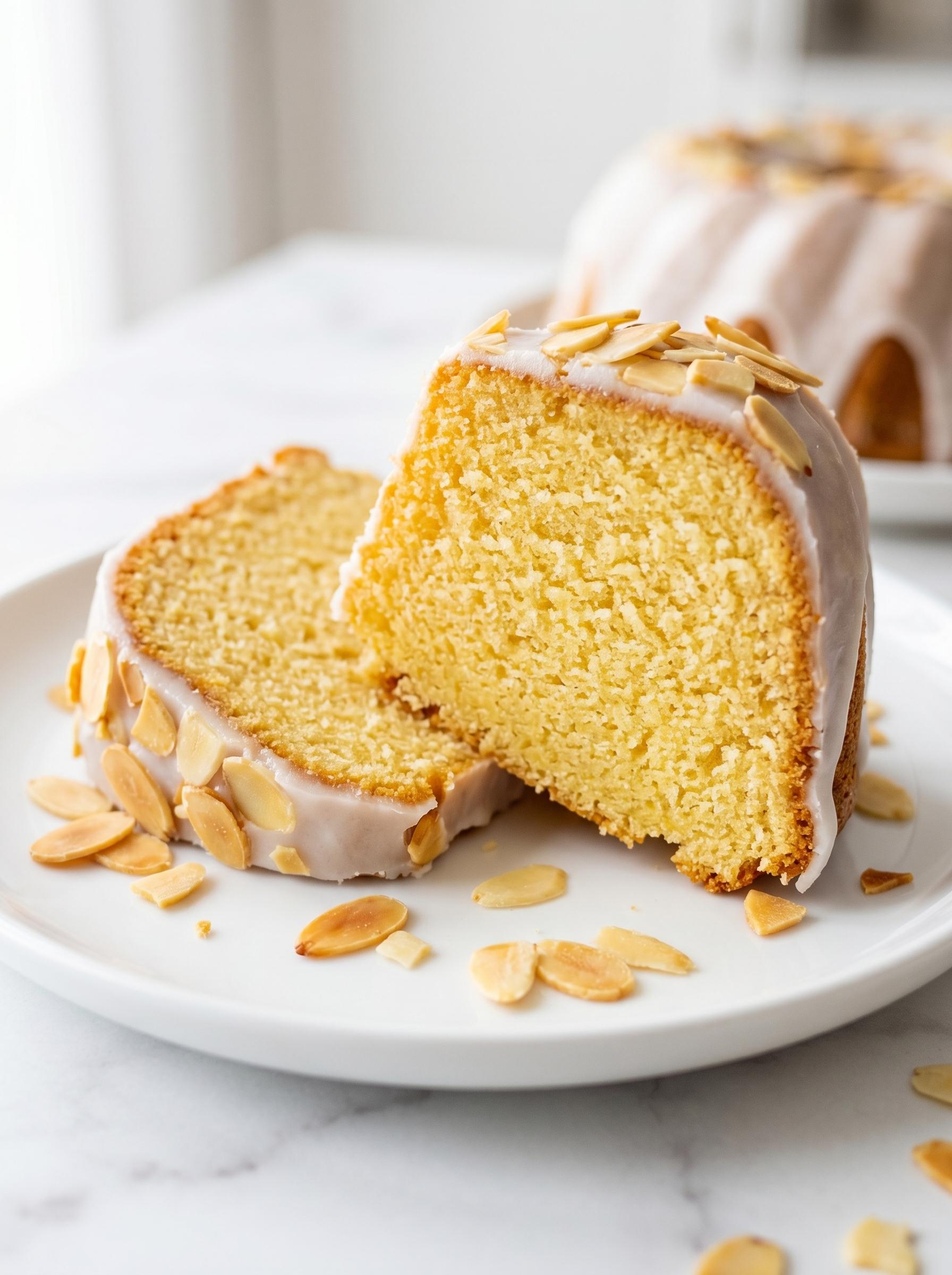 A slice of Babka Migdolowa with Amaretto.