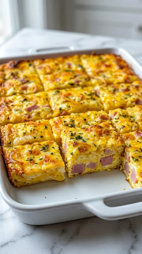 A square of food with a green herb on top.