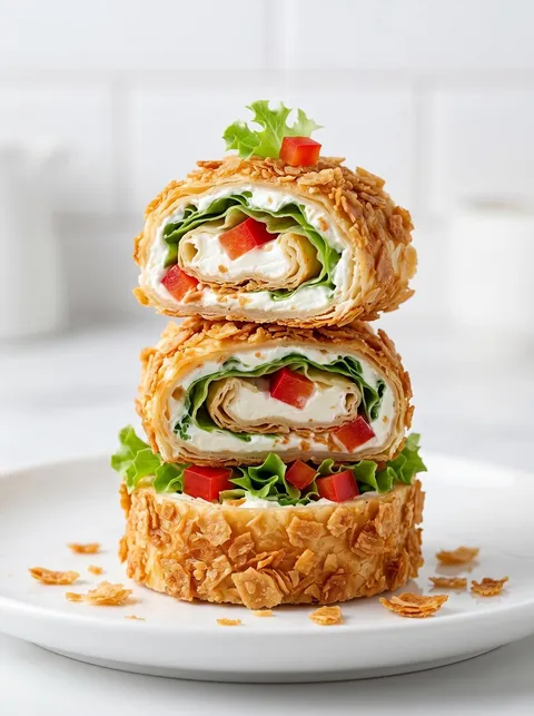 A sandwich with lettuce and tomato on top.