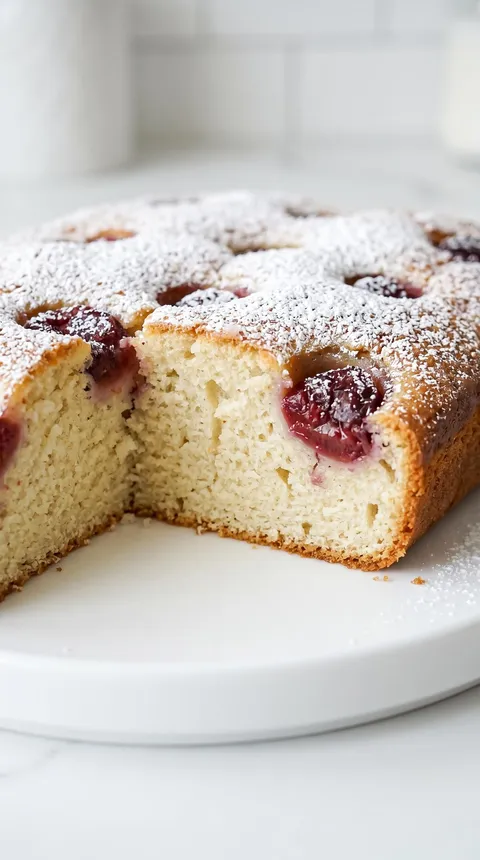 A slice of cake with berries on top.