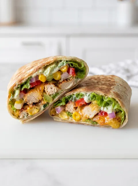 A sandwich with chicken and vegetables.